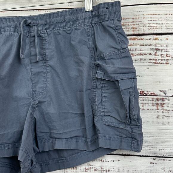 Womens Hollister Slate Blue Ultra High Rise Pull On 3" Cotton Cargo Shorts XL - Picture 3 of 6